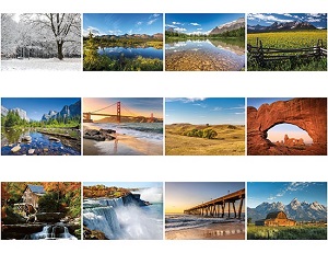 Monthly Scenes of Landscapes of North America 2024 Calendar