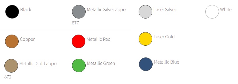 Standard Foil Imprint Colors
