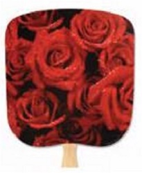 Red Roses Handheld Fan