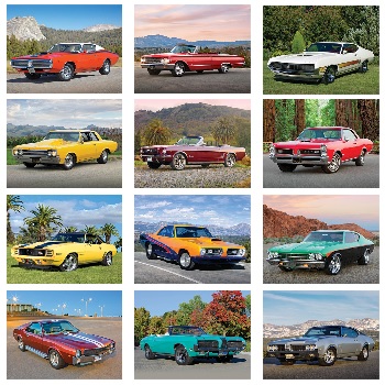 Muscle Cars Calendar Monthly Scenes