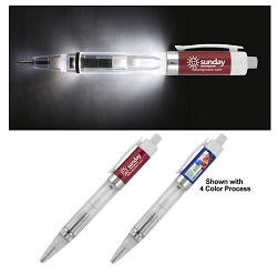 Customized Reyes White Color LED Light-Up Pen