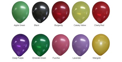 9 Inch Balloon Colors